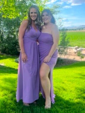Purple Strapless Maxi Dress with Side Slit